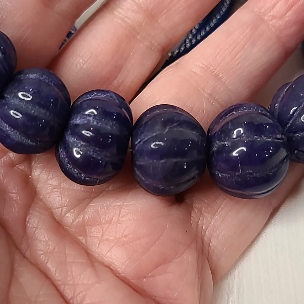 Sapphire Carved Bead Necklace